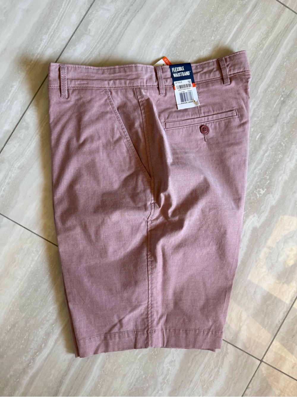 Dockers Men's Flat Front chino Shorts - Dusty Rose 31 waste flexible NWT $54